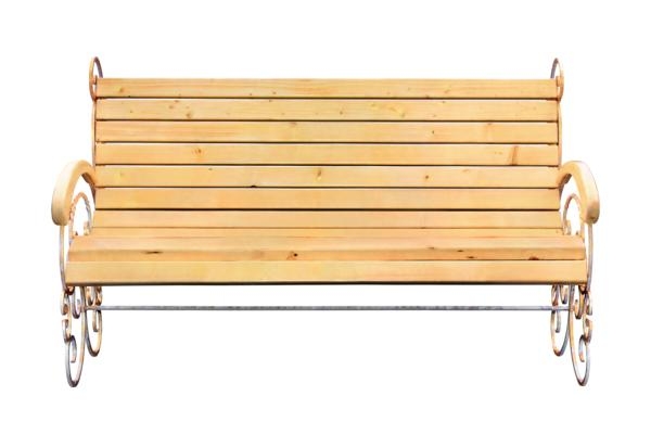 Untreated Garden Bench with Iron Legs
